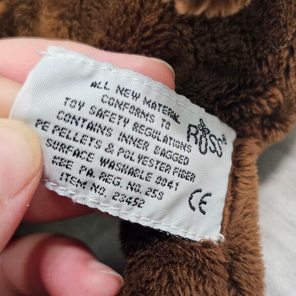 Russ Wakely Brown Puppy Dog Plush Big Eyes Big Head Laying Down lil peepers - Picture 7 of 7